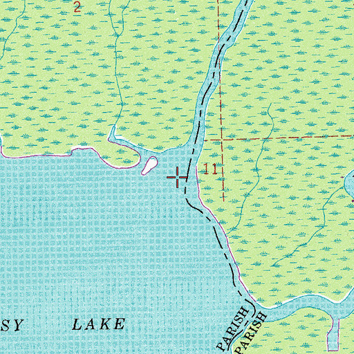 Topographic Map of Fourmile Bayou, LA