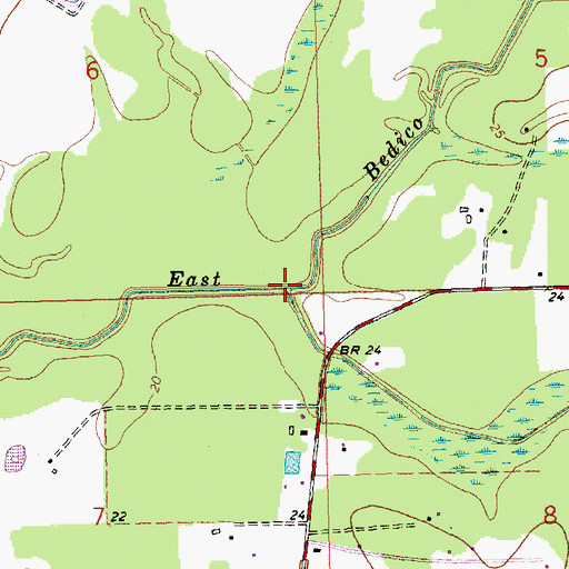 Topographic Map of Fox Branch, LA