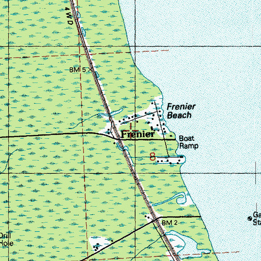 Topographic Map of Frenier, LA