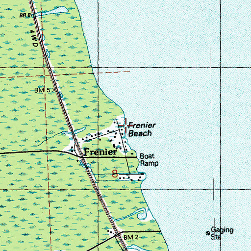 Topographic Map of Frenier Beach, LA