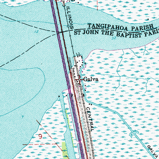 Topographic Map of Galva, LA