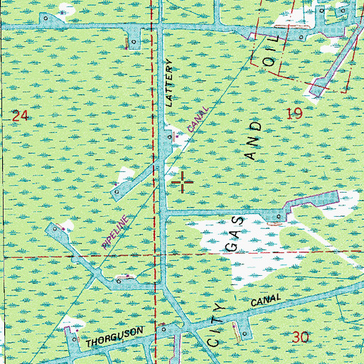 Topographic Map of Garden City Gas and Oil Field, LA