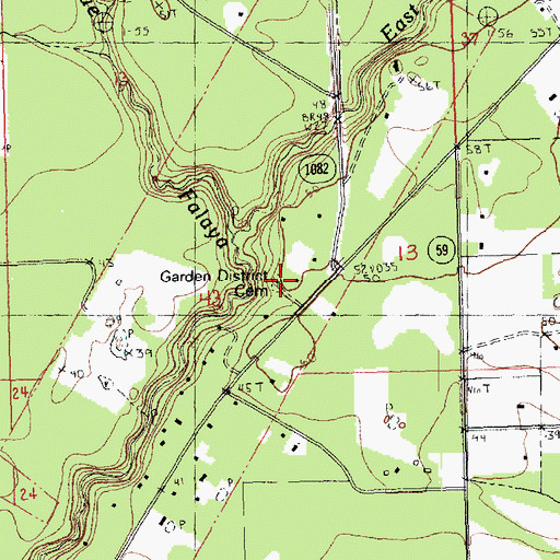 Topographic Map of Garden District Cemetery, LA