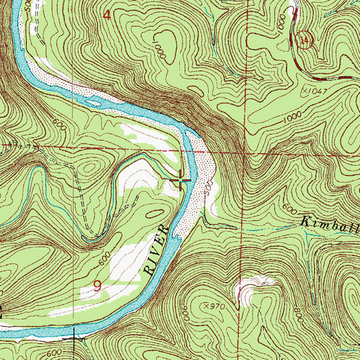 Topographic Map of Water Creek, AR