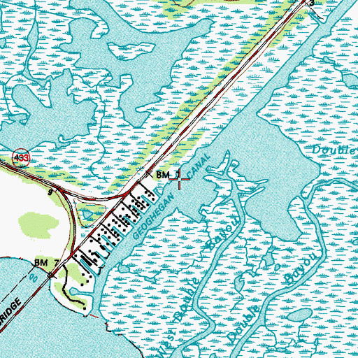 Topographic Map of Geoghegan Canal, LA