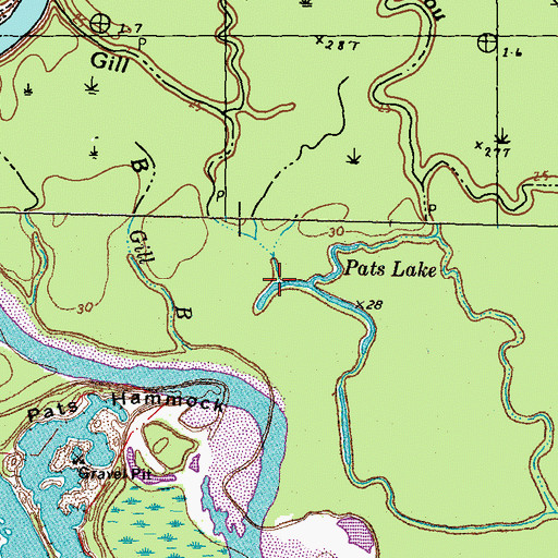 Topographic Map of Gill Bayou, LA