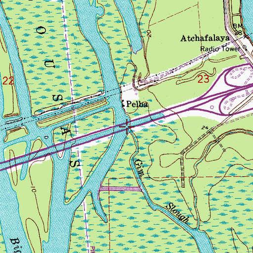 Topographic Map of Gin Slough, LA