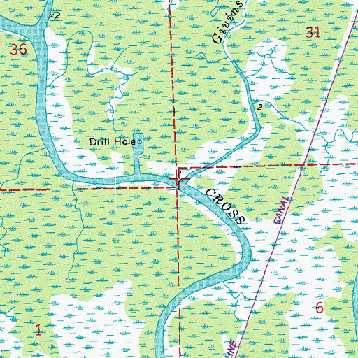 Topographic Map of Givins Bayou, LA