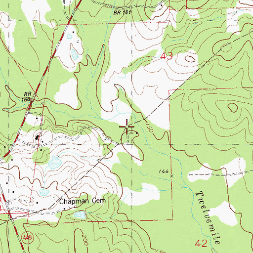 Topographic Map of Glass Branch, LA