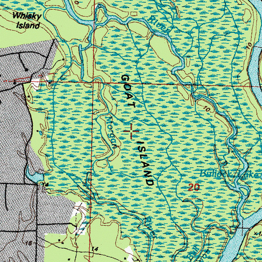 Topographic Map of Goat Island, LA