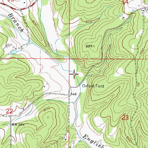 Topographic Map of Water Fork Branch, AR