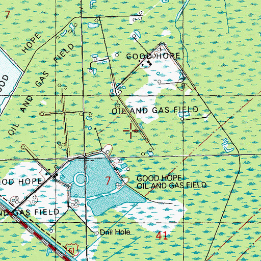Topographic Map of Good Hope Oil and Gas Field, LA