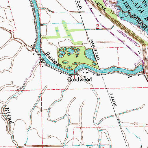 Topographic Map of Goodwood, LA