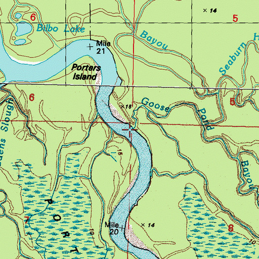 Topographic Map of Goose Pond Bayou, LA