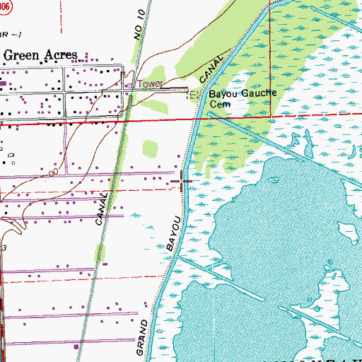 Topographic Map of Grand Bayou Canal, LA