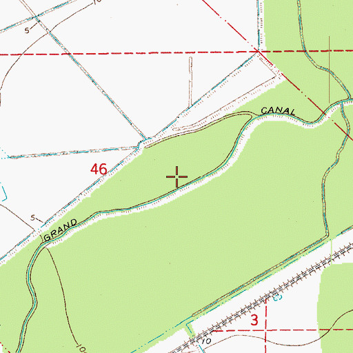 Topographic Map of Grand Canal, LA