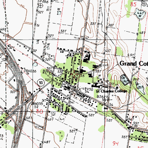 Topographic Map of Grand Coteau, LA