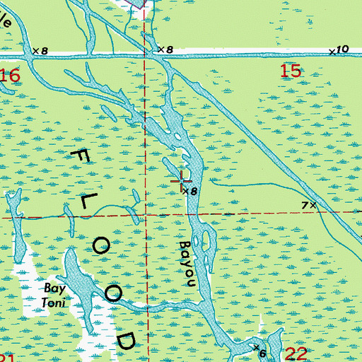 Topographic Map of Grand Coulee, LA