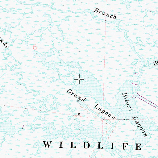 Topographic Map of Grand Lagoon, LA