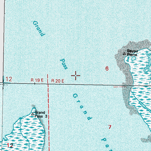 Topographic Map of Grand Pass, LA