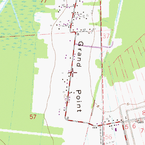 Topographic Map of Grand Point, LA