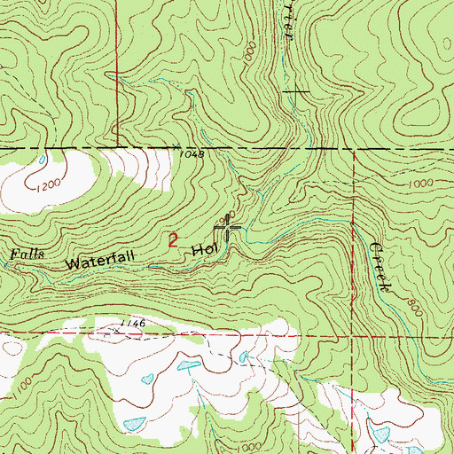 Topographic Map of Waterfall Hollow, AR
