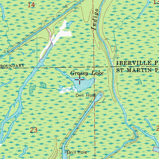 Topographic Map of Grassy Lake, LA