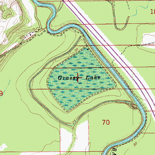 Topographic Map of Grassy Lake, LA