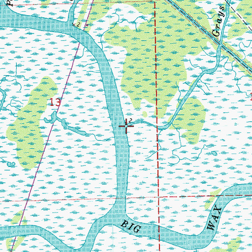 Topographic Map of Grays Bayou, LA