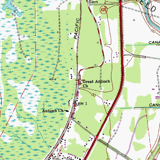 Topographic Map of Great Antioch Church, LA