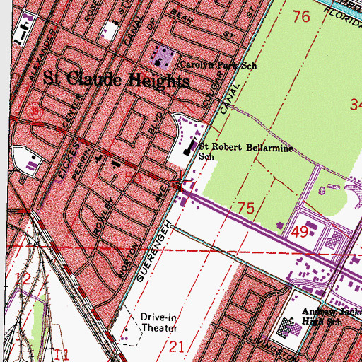Topographic Map of Guerengeh Canal, LA