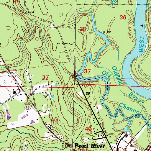 Topographic Map of Gum Creek, LA