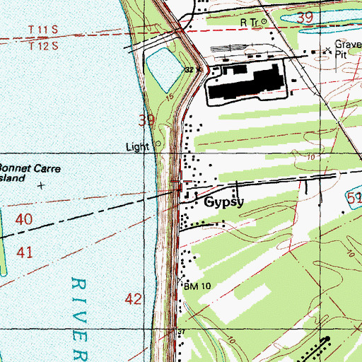 Topographic Map of Gypsy, LA