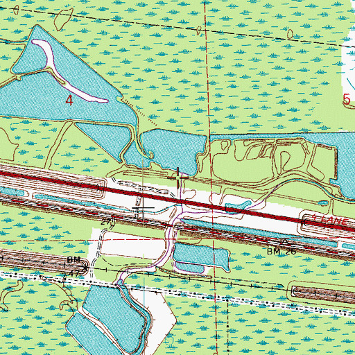 Topographic Map of Half Moon Bayou, LA
