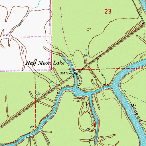 Topographic Map of Half Moon Lake, LA