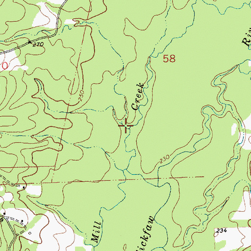 Topographic Map of Halley Branch, LA