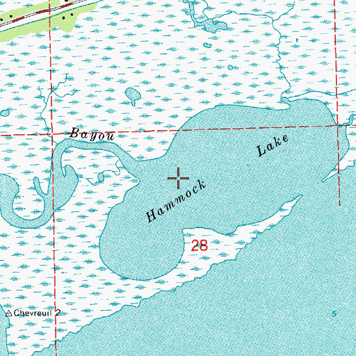 Topographic Map of Hammock Lake, LA