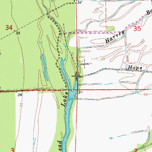Topographic Map of Harvey Bayou, LA