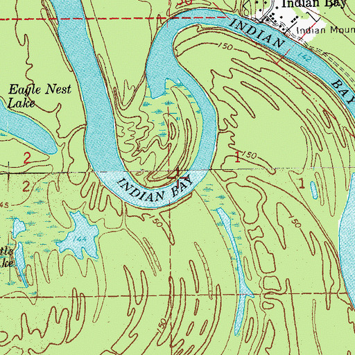 Topographic Map of Waters Bayou, AR