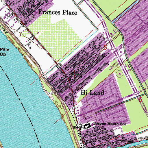 Topographic Map of Hi-Land, LA