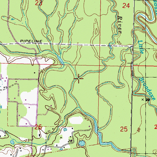 Topographic Map of Hickory Creek, LA