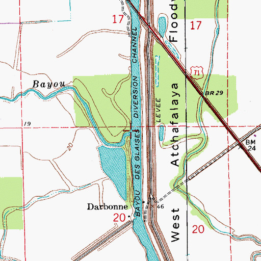 Topographic Map of Hog Bayou, LA