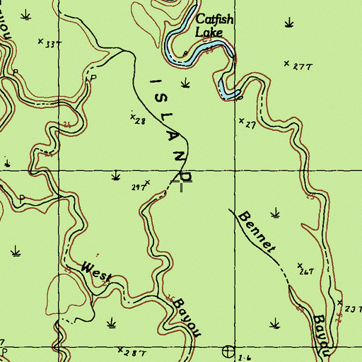 Topographic Map of Holmes Island, LA