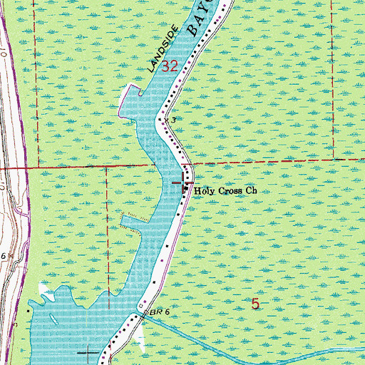 Topographic Map of Holy Cross Church, LA