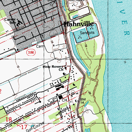 Topographic Map of Holy Rosary Church, LA