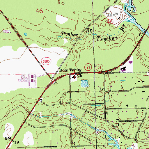 Topographic Map of Holy Trinity Church, LA