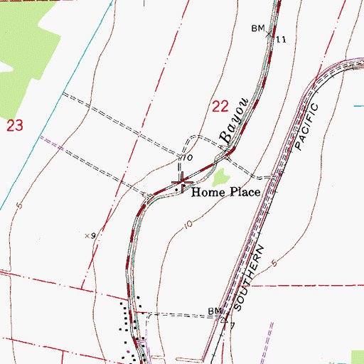 Topographic Map of Home Place, LA