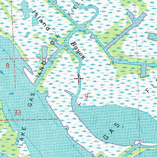 Topographic Map of Honey Bayou, LA