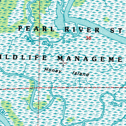 Topographic Map of Honey Island, LA