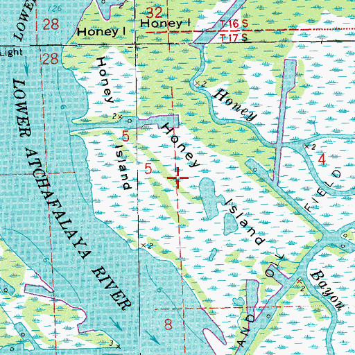 Topographic Map of Honey Island, LA